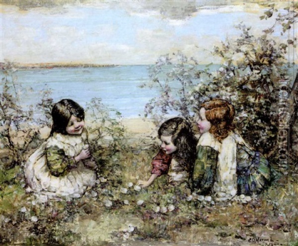 Gathering Of Flowers Oil Painting - Edward Atkinson Hornel