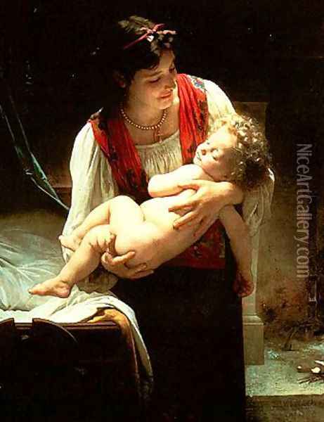 Lullaby Oil Painting - William-Adolphe Bouguereau