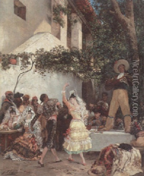 The Spanish Dancers Oil Painting - Georges Jules Victor Clairin