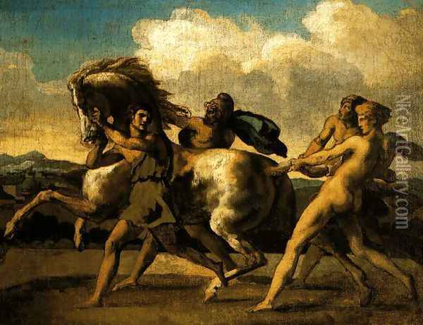 Capture of a brave horse Oil Painting - Theodore Gericault
