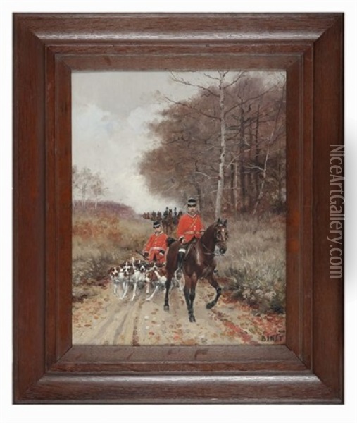 Equipage De Chasse A Courre Oil Painting - Adolphe Gustave Binet