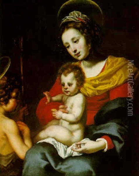 Madonna And Child With The Infant St. John Oil Painting - Matteo Rosselli