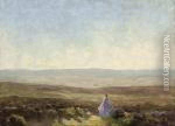 A Summer Afternoon On The Heath Oil Painting - Thomas E. Mostyn