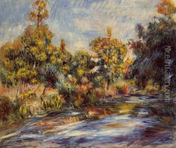 Landscape With River Oil Painting - Pierre Auguste Renoir
