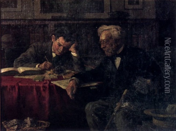 The Young Clerk Oil Painting - Louis Charles Moeller
