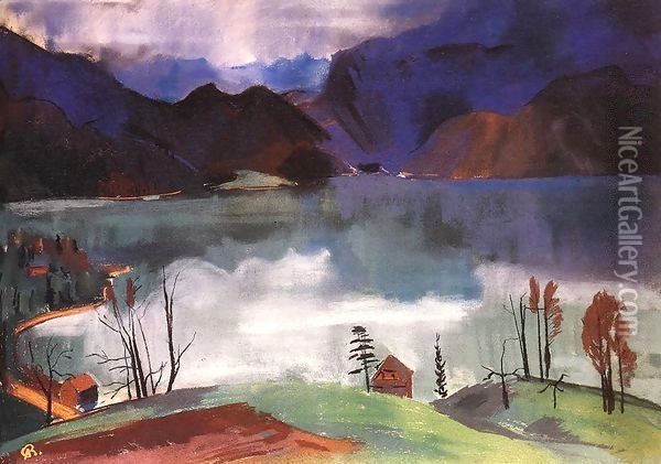 Walchensee No 2 1928 Oil Painting - Ary Schefer