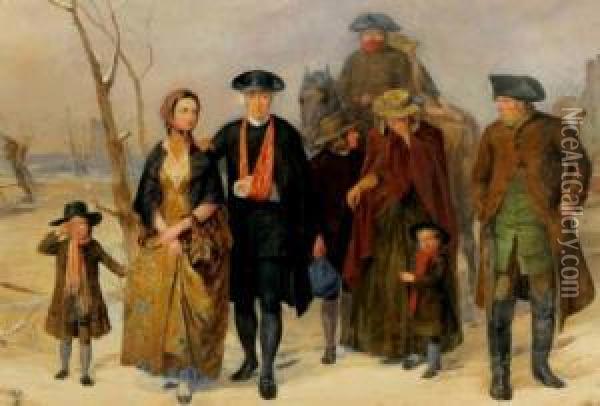 Famiglia Disfollati Oil Painting - John Absolon