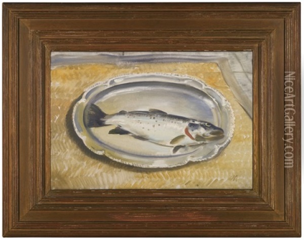 Trout Oil Painting - William Nicholson