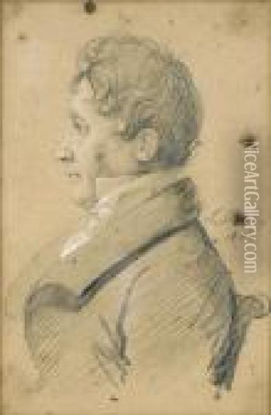 Portrait D'homme De Profil Oil Painting - Louis Leopold Boilly