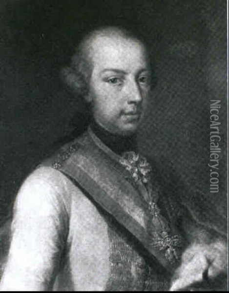 Bildnis Kaiser Leopold Ii Oil Painting - Johann Baptist Lampi the Elder
