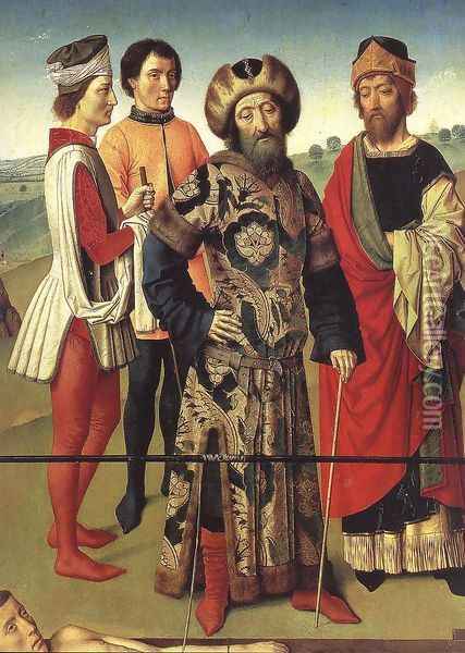 Martyrdom of St Erasmus (detail) c. 1458, Oil Painting - Dieric the Elder Bouts