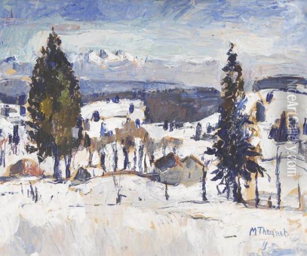 Winterlandschaft Mit Alpenpanorama Oil Painting - Max Robert Theynet