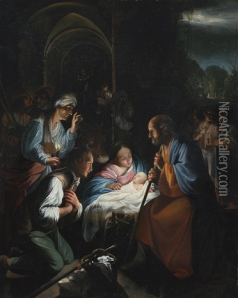 The Adoration Of The Shepherds Oil Painting - Carlo Saraceni
