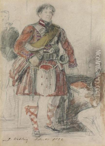 Portrait Study Of George Iv In Highland Dress At Holyrood Palace Oil Painting - Sir David Wilkie