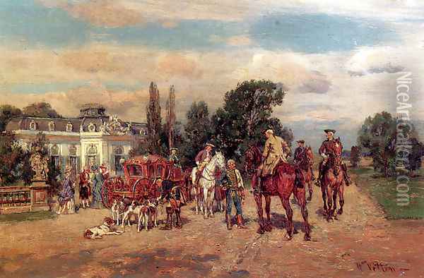 The Arrival Oil Painting - Wilhelm Velten