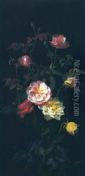 Roses I Oil Painting - George Cochran Lambdin