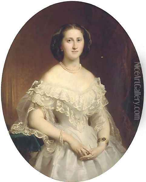 Portrait of Anna Waldeck (1838-1898) Oil Painting - German School