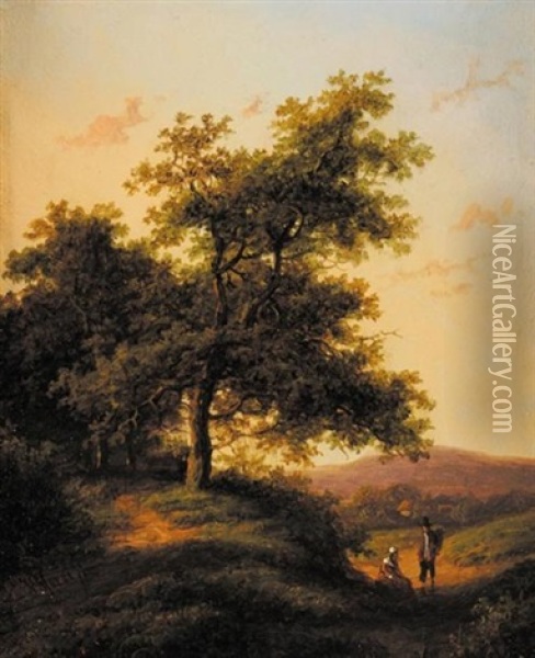 Couple En Foret Oil Painting - Jan Evert Morel the Younger