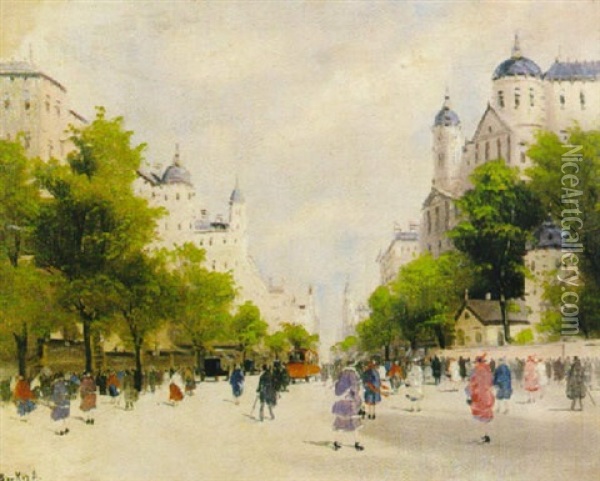 Paisaje De Viena Oil Painting - Antal Berkes