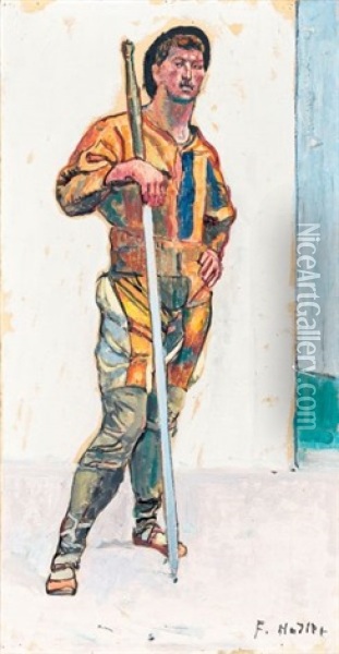 Landsknecht Mit Schwert (lansquenet With Sword) Oil Painting - Ferdinand Hodler