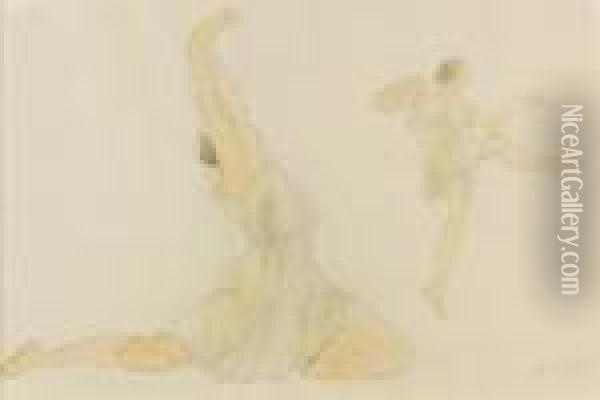 Les Danseuses. Oil Painting - Auguste Rodin