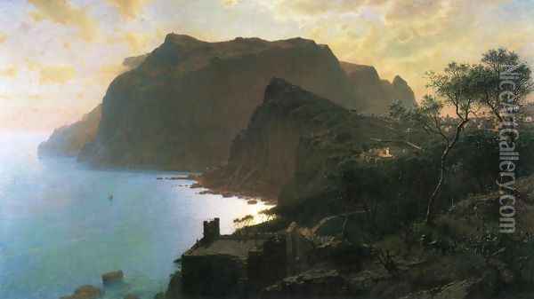 The Sea from Capri Oil Painting - William Stanley Haseltine