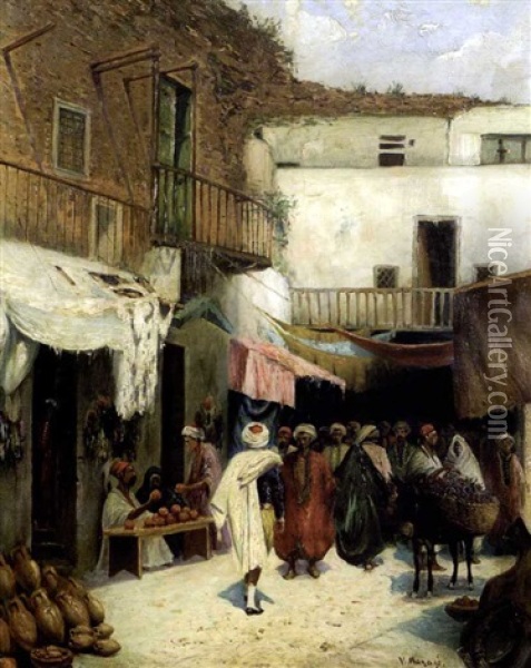 Une Rue De Sfax Oil Painting - Vincent Manago