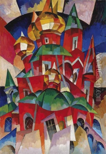 The Red Church Oil Painting - Aristarkh Vasilevich Lentulov