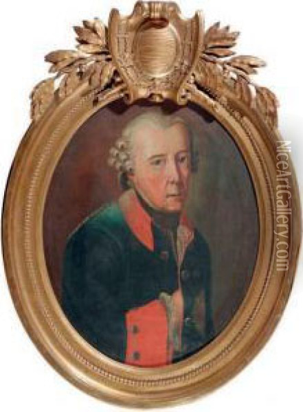 Portrait Of Frederick The Great Oil Painting - Anton Graff