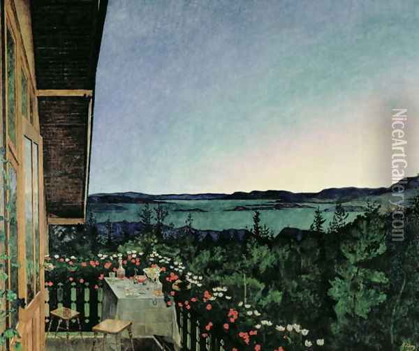 Summer Night, 1899 Oil Painting - Harald Oscar Sohlberg
