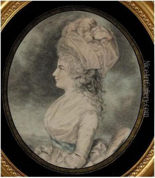 A Collection Of Six Portraits 
Including A Portrait Of Miss Harriet Serocold Of Cherry Minton; Portrait
 Of The Duchess Of Devonshire; Portrait Of Mrs Hardinge; Portrait Of Mrs
 Siddons; Portrait Of Mrs Mills; Portrait Of Miss Abbott Oil Painting - John Downman