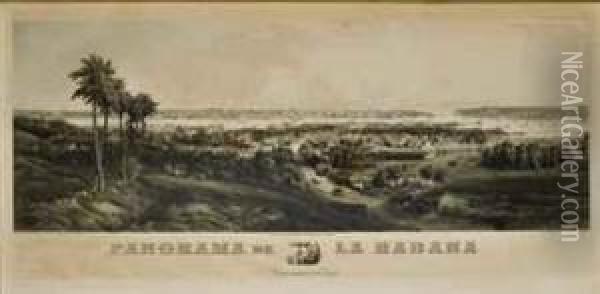 Panorama De La Habana, Vista Tomada Desde Regla Oil Painting - Edouard Willmann
