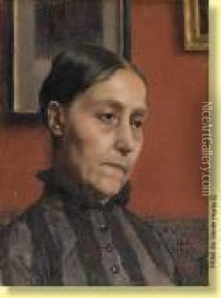Portrait De La Tante De L'artiste Oil Painting - Georges Lemmen