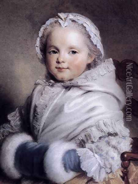 Portrait of Nicole Richard as Child 1748-50 Oil Painting - Maurice Quentin de La Tour