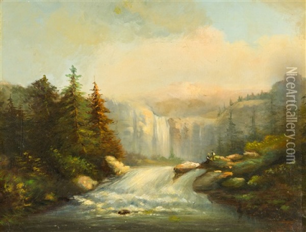 Landschaft Mit Wasserfall Oil Painting - Cornelis Kimmel