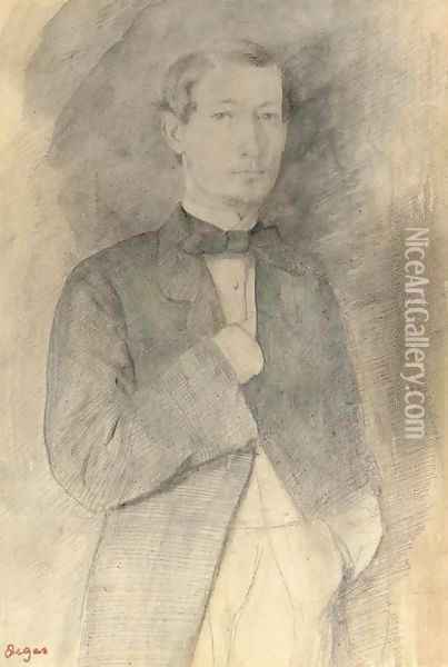 Portrait d'homme (Adelchi Morbilli) Oil Painting - Edgar Degas