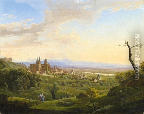 Oppenheim Am Rhein Oil Painting - Johann Theodor Goldstein