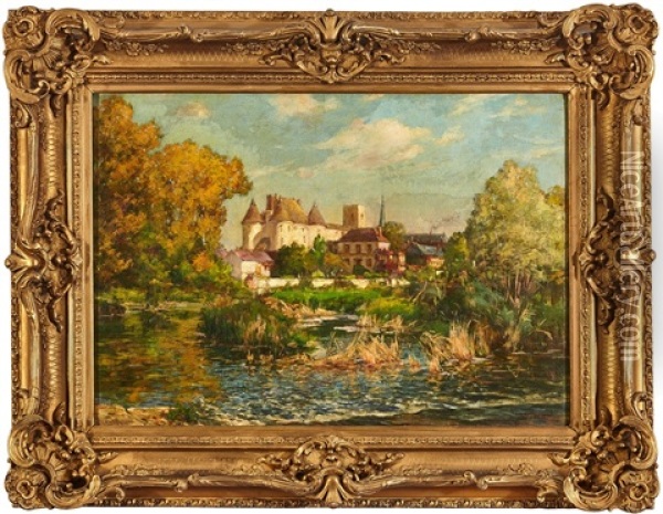 Chateau En Bord De Riviere Oil Painting - Ernest Gaston Marche