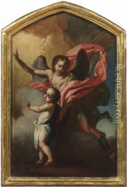 L'angelo Custode Oil Painting - Giambettino Cignaroli