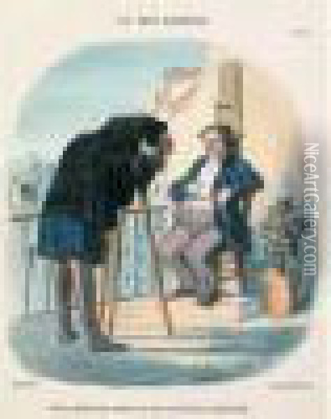 Les Bons Bourgeois, Pl. 49. 1847. Oil Painting - Honore Daumier