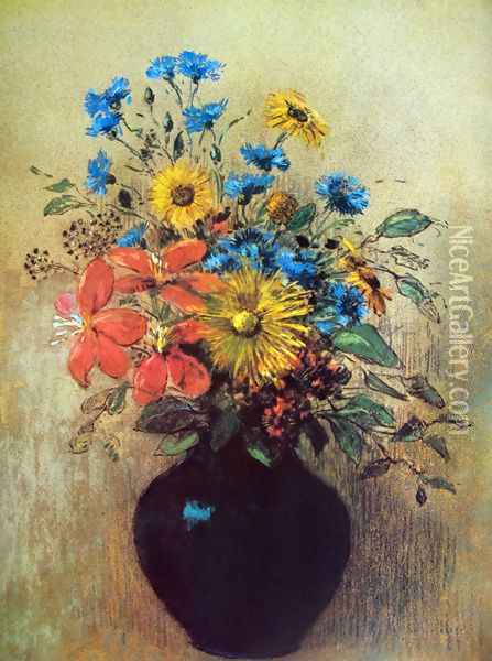 Flowers from field Oil Painting - Odilon Redon