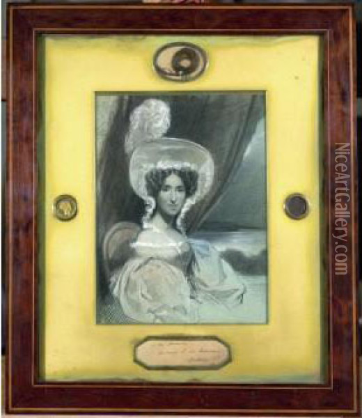 Portrait De La Reine Hortense Oil Painting - Felix Cottrau