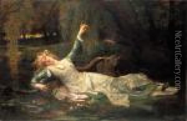 Ophelia Oil Painting - Alexandre and Jourdan, Adolphe Cabanel