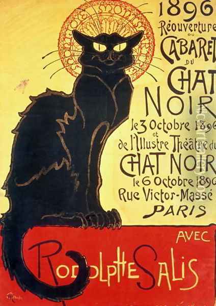 Reopening of the Chat Noir Cabaret, 1896 Oil Painting - Theophile Alexandre Steinlen