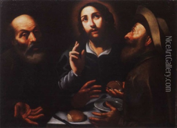 La Cena In Emmaus Oil Painting - Giovanni Antonio d' Amato the Younger