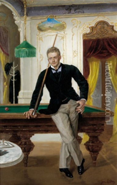Junger Billiardspieler Oil Painting - John Quincy Adams