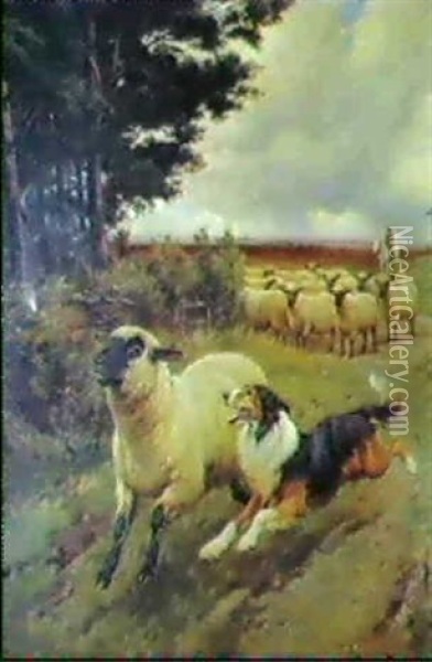 The Shepherd's Help Oil Painting - Wright Barker