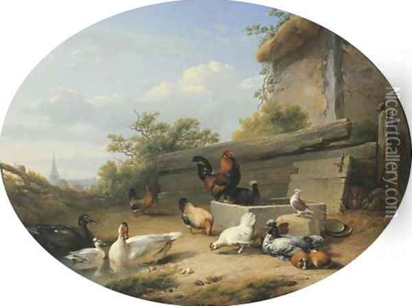 Farmyard friends Oil Painting - Eugene Verboeckhoven