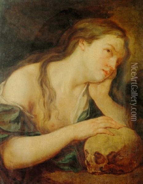 The Penitent Magdalene Oil Painting - Antoine Coypel