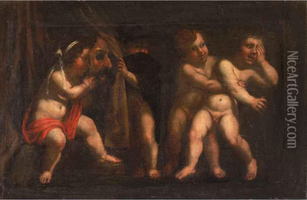 Giochi Di Putti Oil Painting - Domenico Fiasella